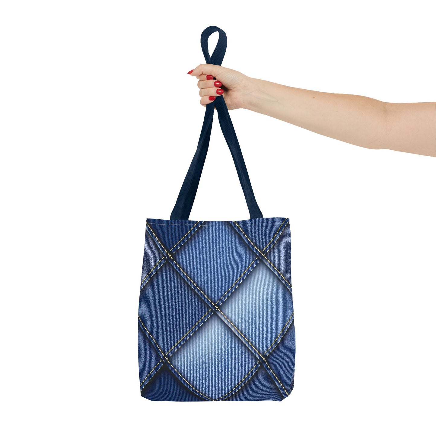 Denim Fabric Imitation Print Unisex Canvas Bag Poly Spun 3 Sizes Tote Bag 101