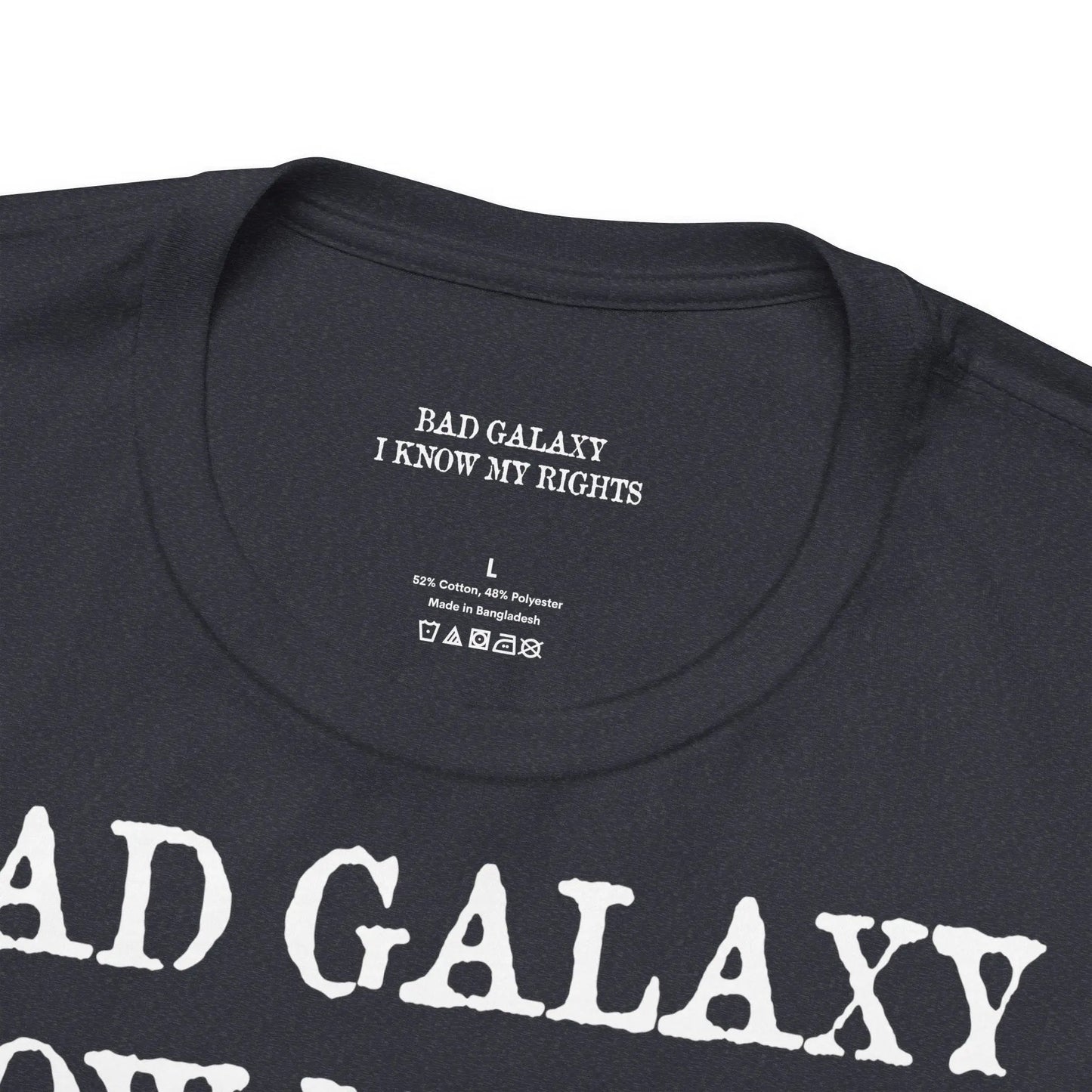 Red Stamp Tee Shirt 100 Percent Cotton From Bad Galaxy Eco Friendly Inks Made To Order In USA
