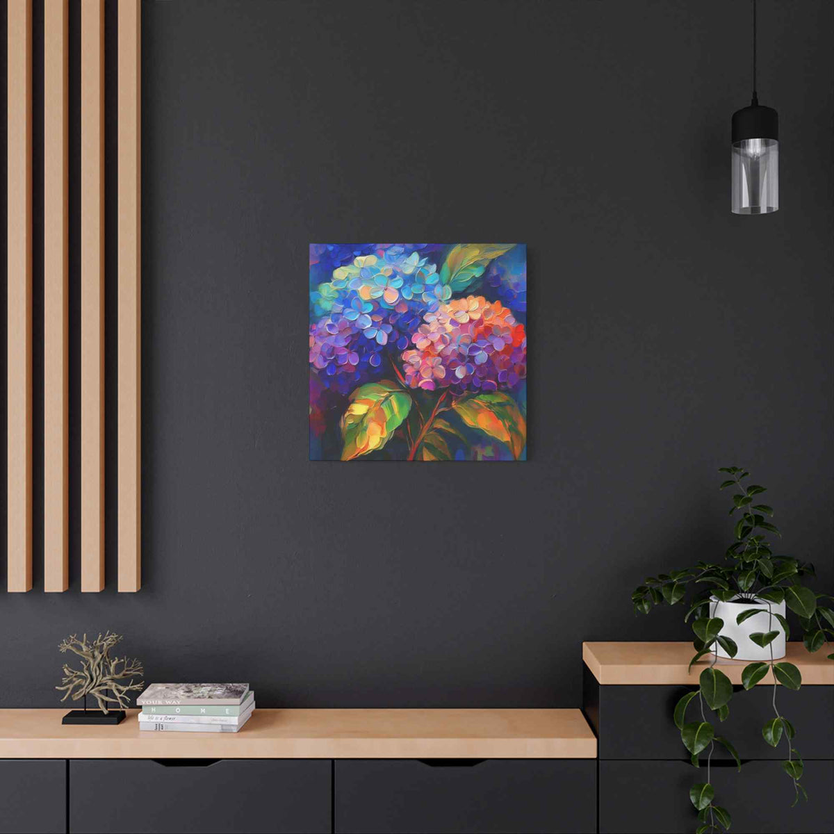 Hydrangeas Print Canvas, Flowers Oil Paint Print 20x20, 24x24, 30x30, 32x32, 36x36, Floral Art Design Print Non-Frame MC-29