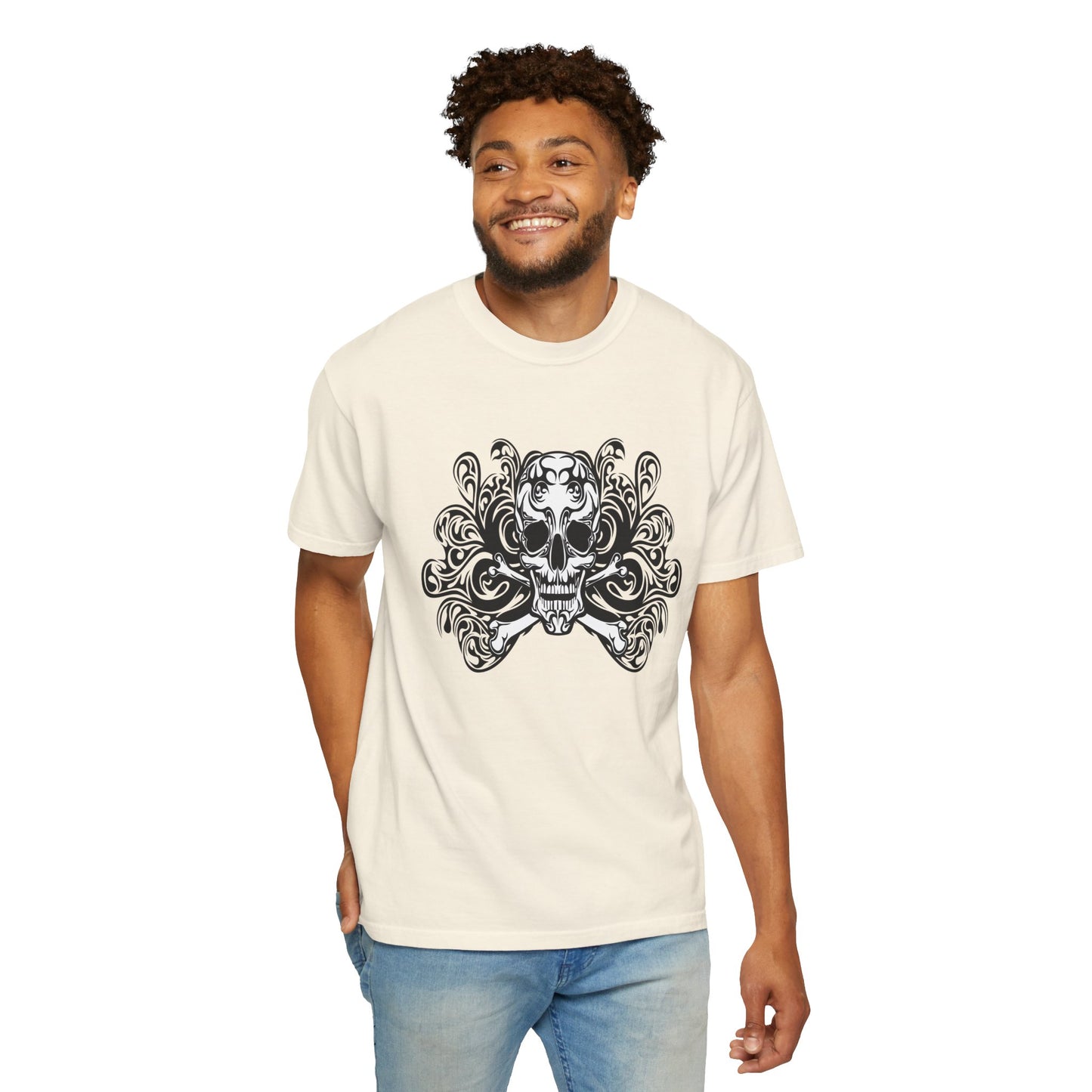 Unisex Cotton Tee Shirt with Skull