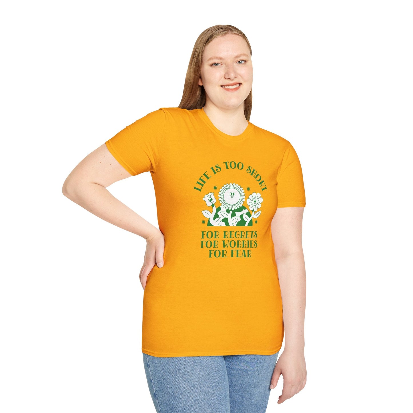 Positive Slogan T Shirts With Positive Words Tee Shirt Good Quotes Unisex Gildan Softstyle 64000 100 Percent Cotton