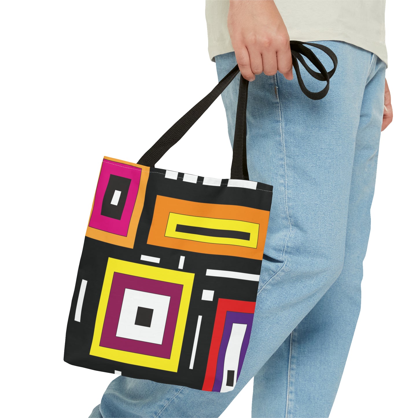 Bolsa de lona con estampados abstractos 