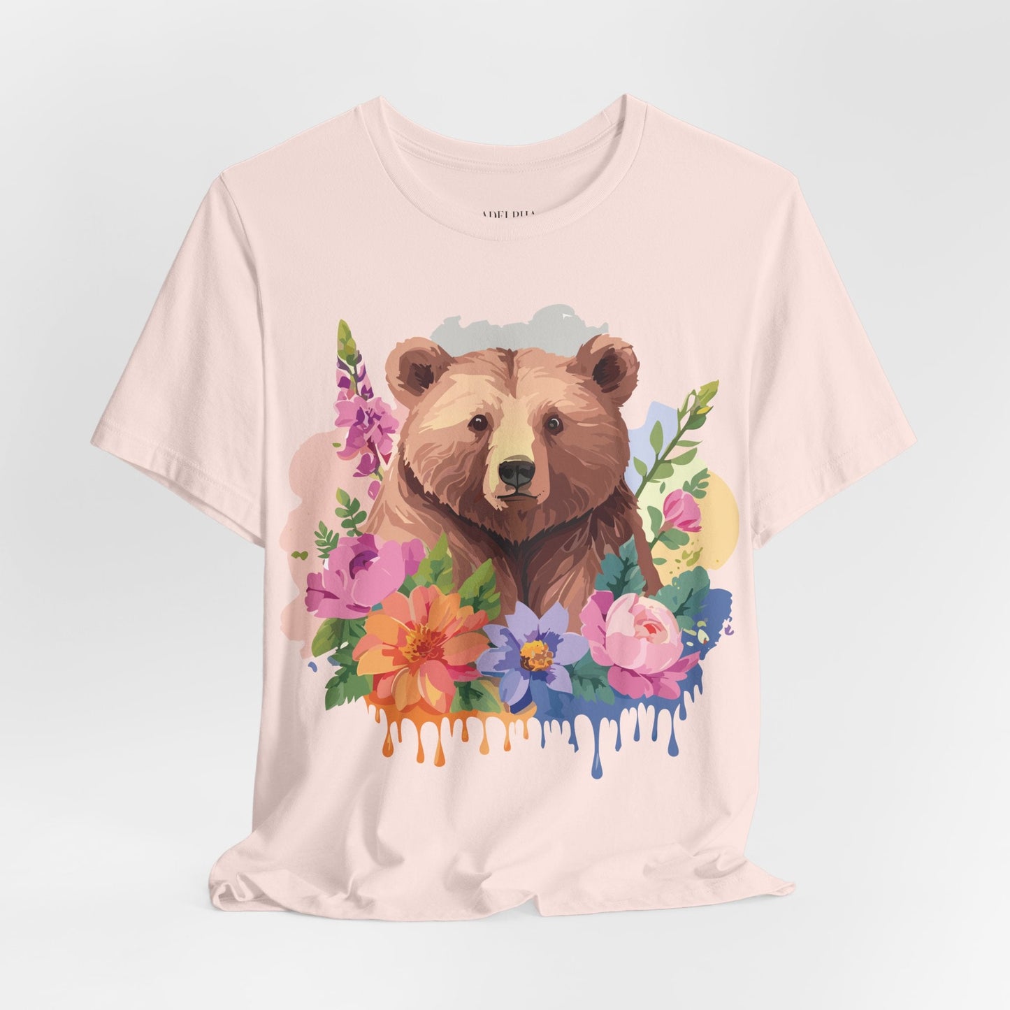 Adelpha Bear Graphic Tee Unisex Short Sleeve Art Design Vintage Inspired