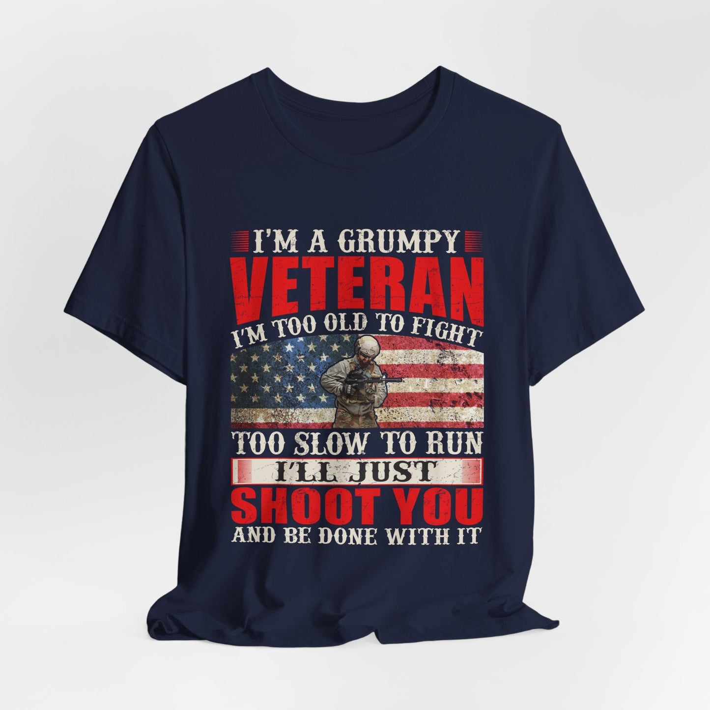 Army Veteran Patriotic Graphic Design Unisex Cotton T-Shirt v38