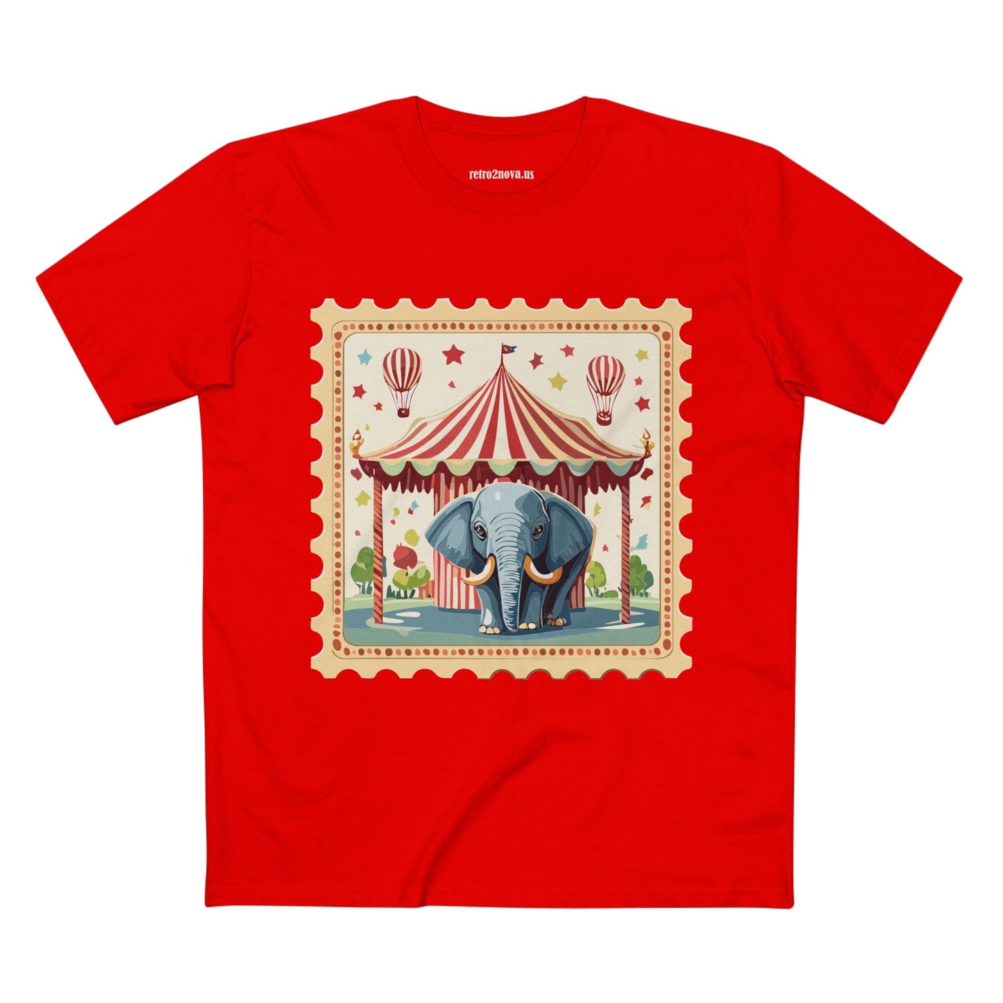 Retro2Nova Stamp Shirt Postage Stamp Art Design Unisex Premium Cotton Tee From Our Art Collection
