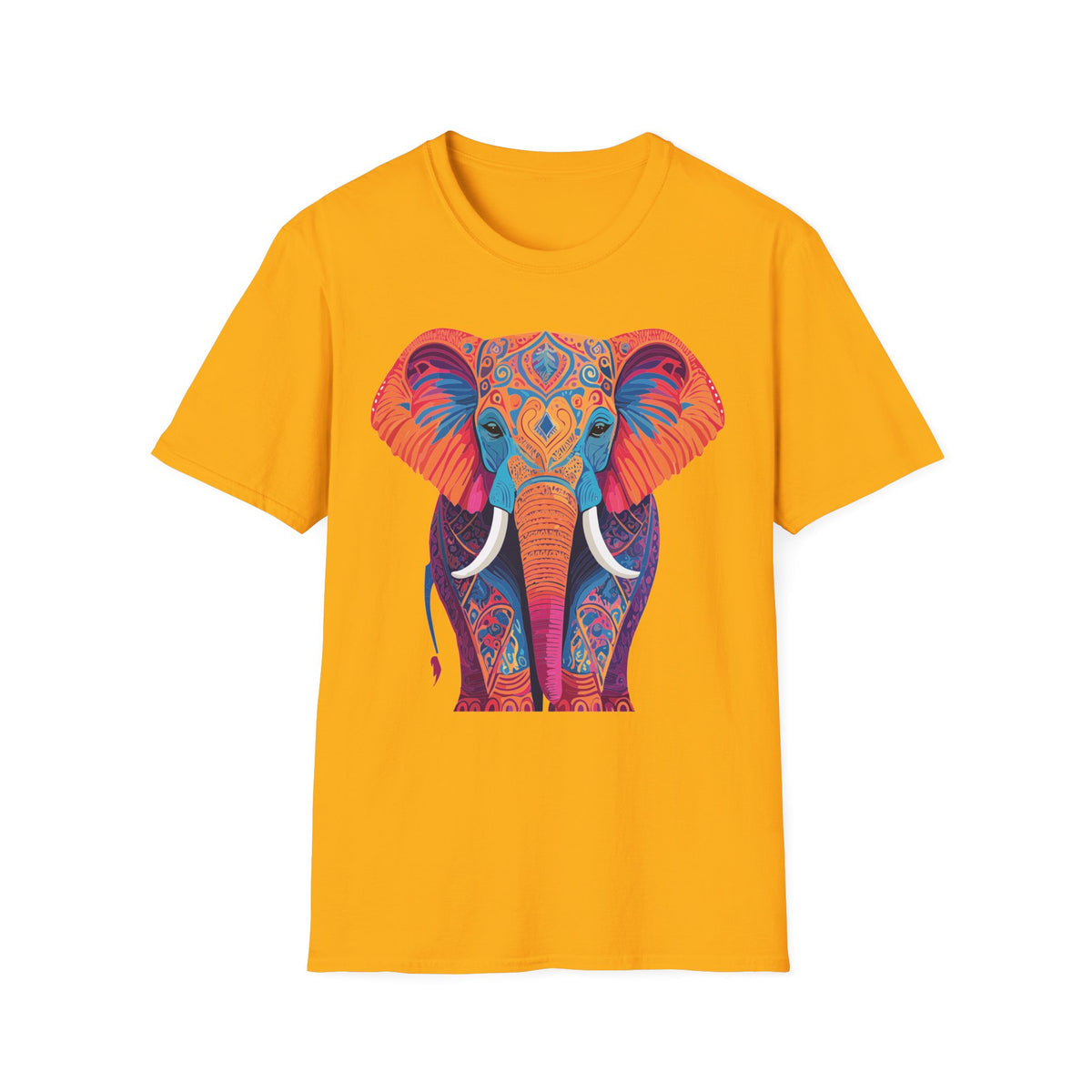 Colorful Mandala Elephant T-Shirt | Boho Animal Graphic Tee