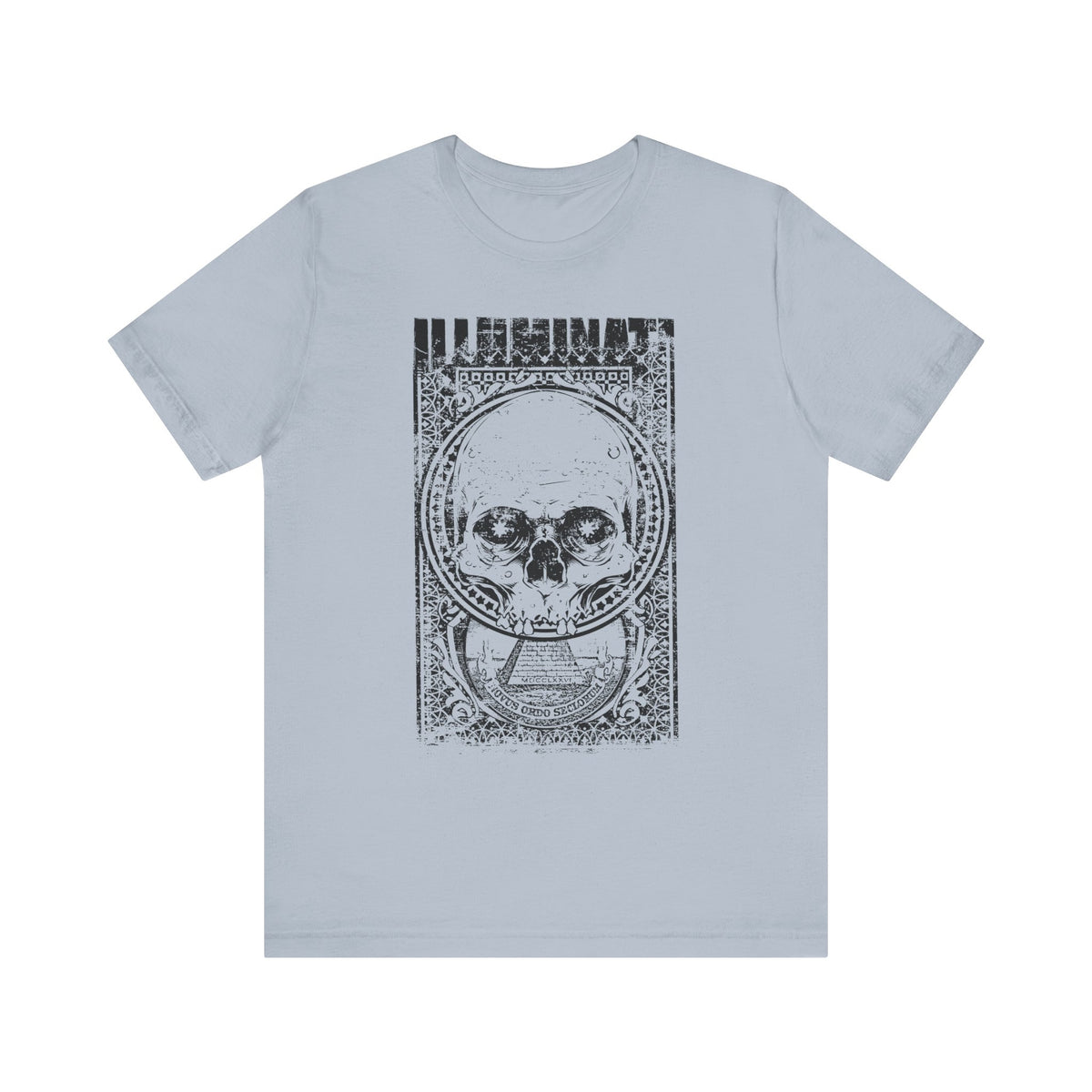 Skull Circle Graphic T-Shirt Vintage Etching Illustration Art Design Unisex Cotton Tee A-9