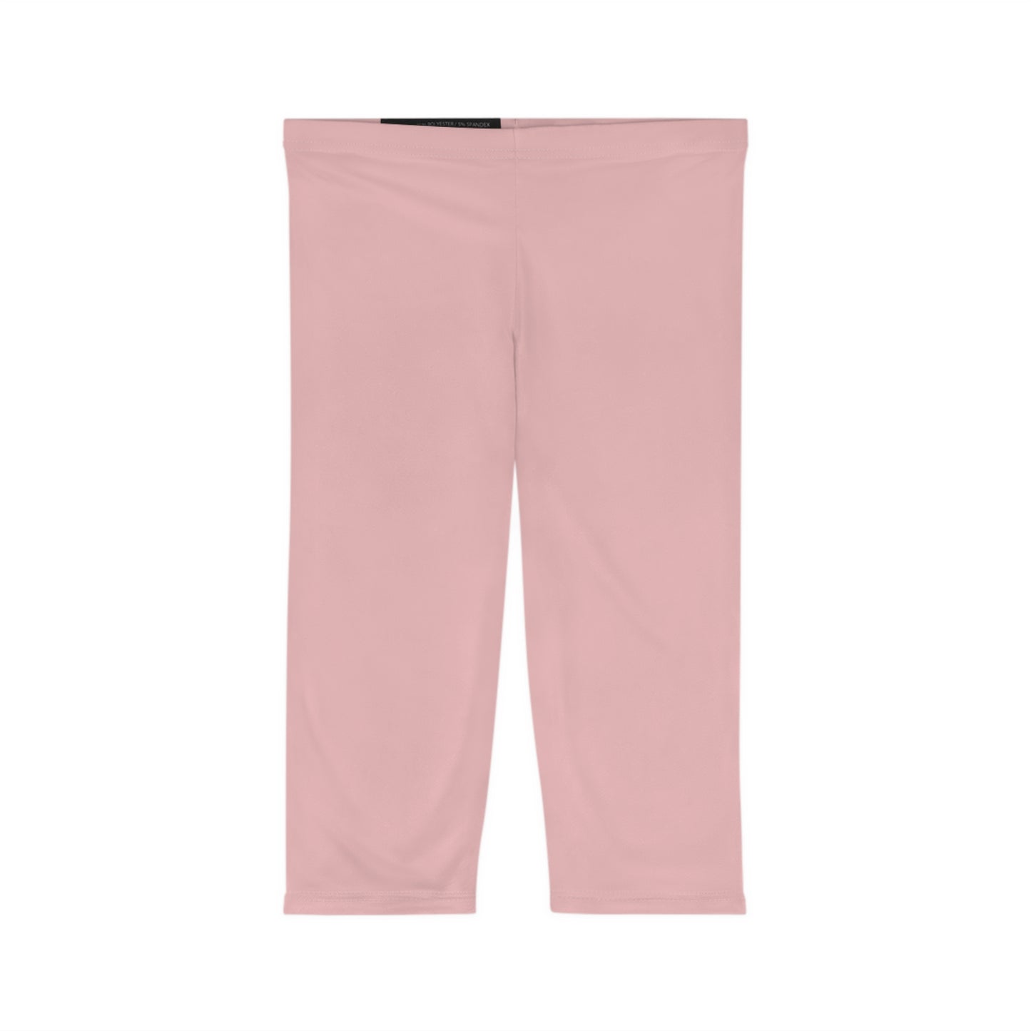 Tea Rose Color Women's Brushed Suede Poly Span Casual Capri Leggings XS-2XL