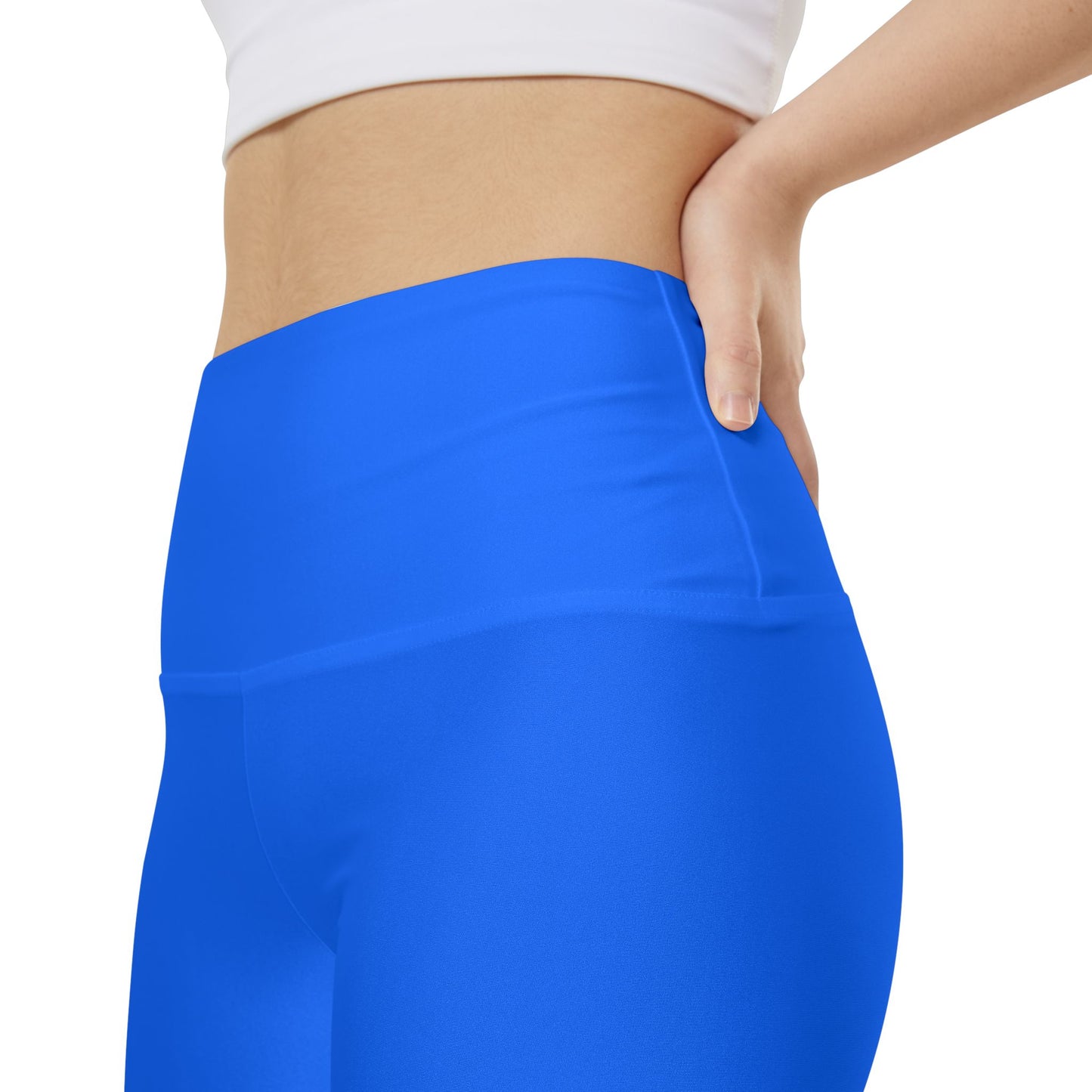 Crayola Blue Women's Workout Shorts — Solid High-Waist Biker Shorts for Exercise & Everyday Wear