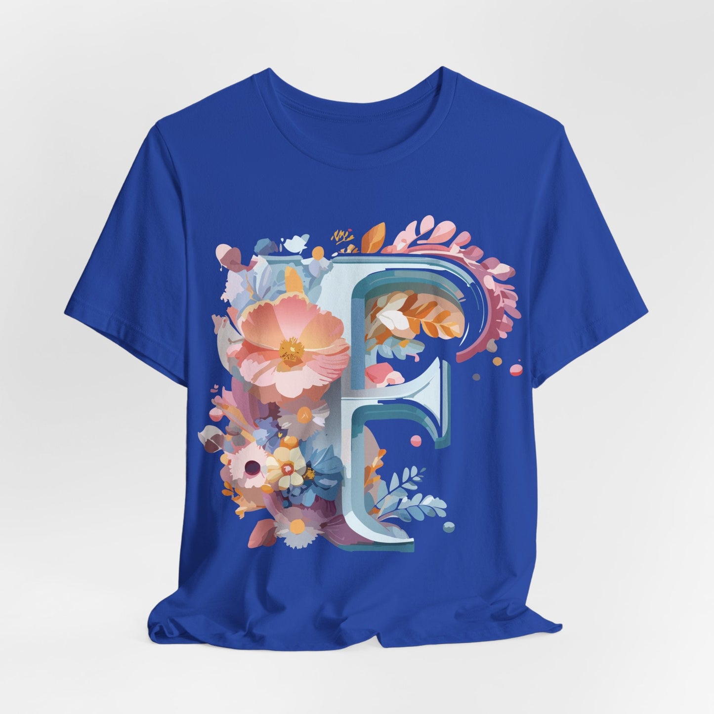 Letter F Graphic Tee Unisex Short Sleeve Vintage Inspired Adelpha Artwork Collection
