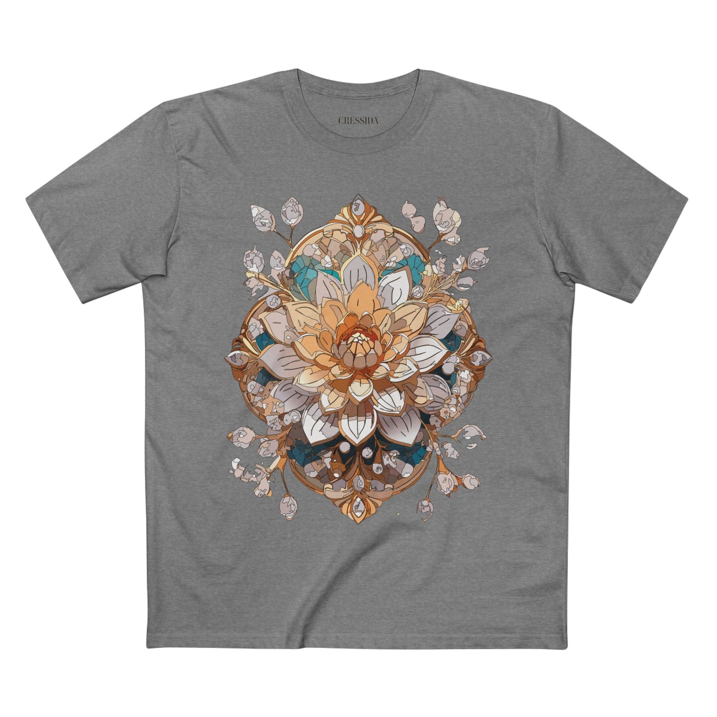 Floral Graphic T-Shirt Unisex 100 Cotton Art Design with Antique Flowers Tee 14