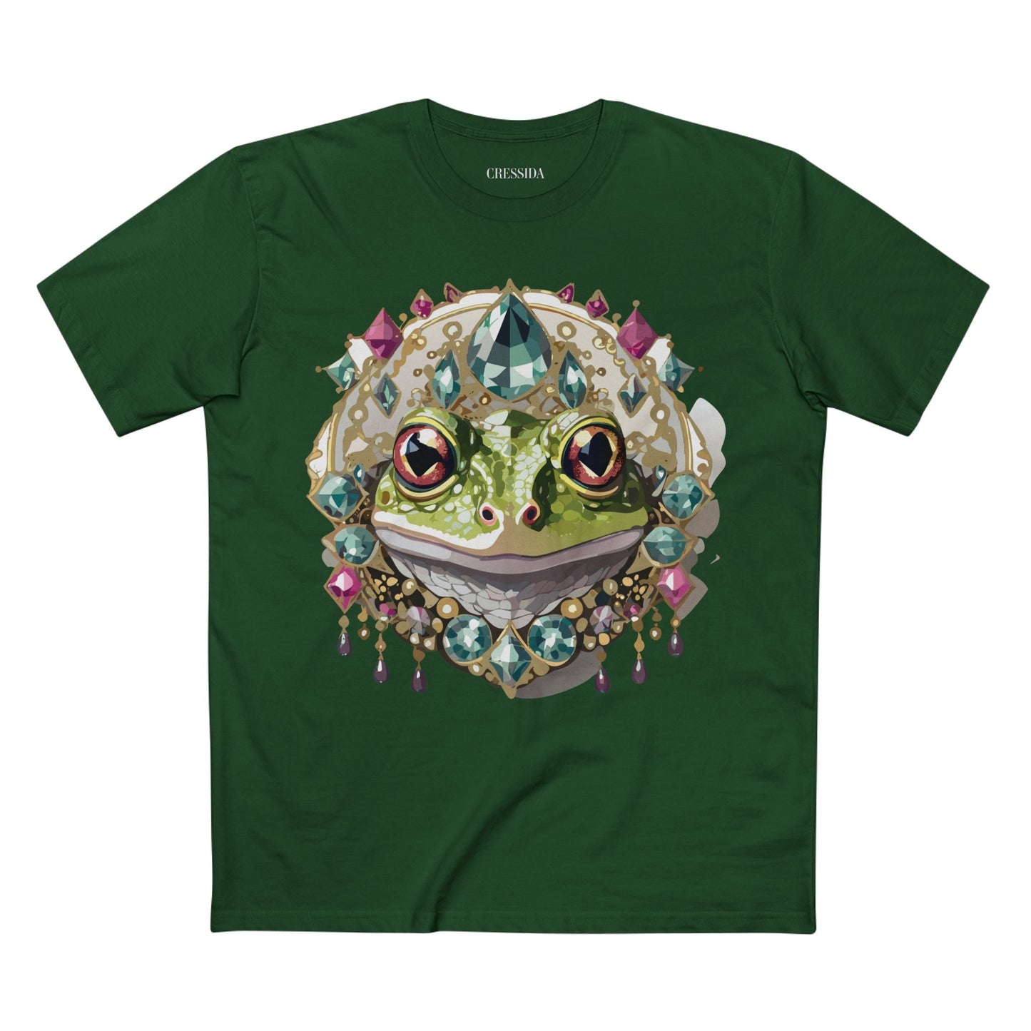 Frog Graphic Unisex 100 Cotton Tee With Unique Animal Golden Medallion Art Design 25