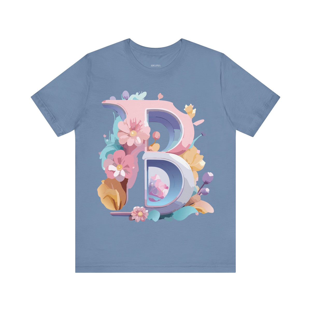Letter B Graphic Unisex Cotton Bella+Canvas Tee with Art Letter Design
