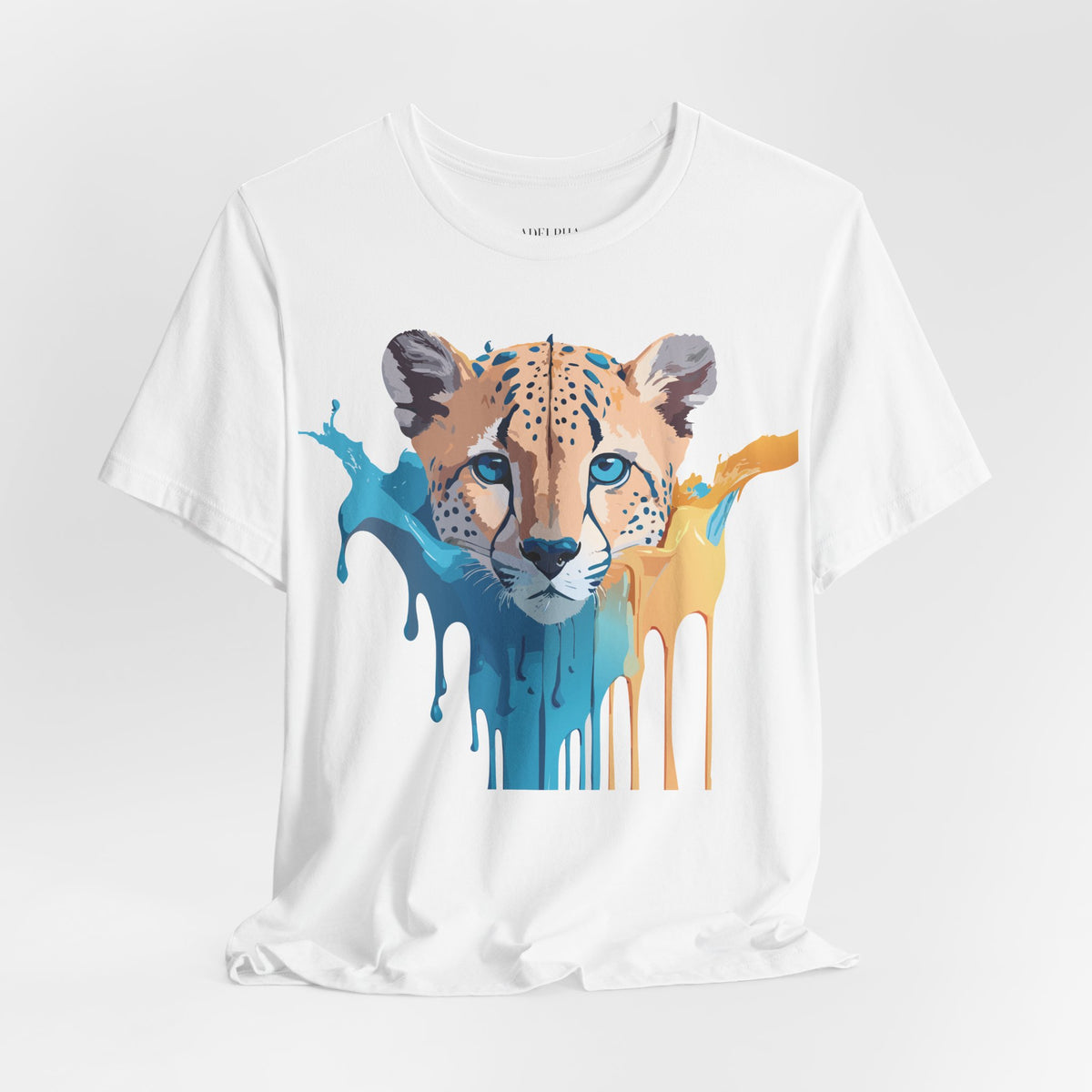 Cheetah Graphic Unisex Cotton Bella+Canvas Tee with Art Animal Design e5
