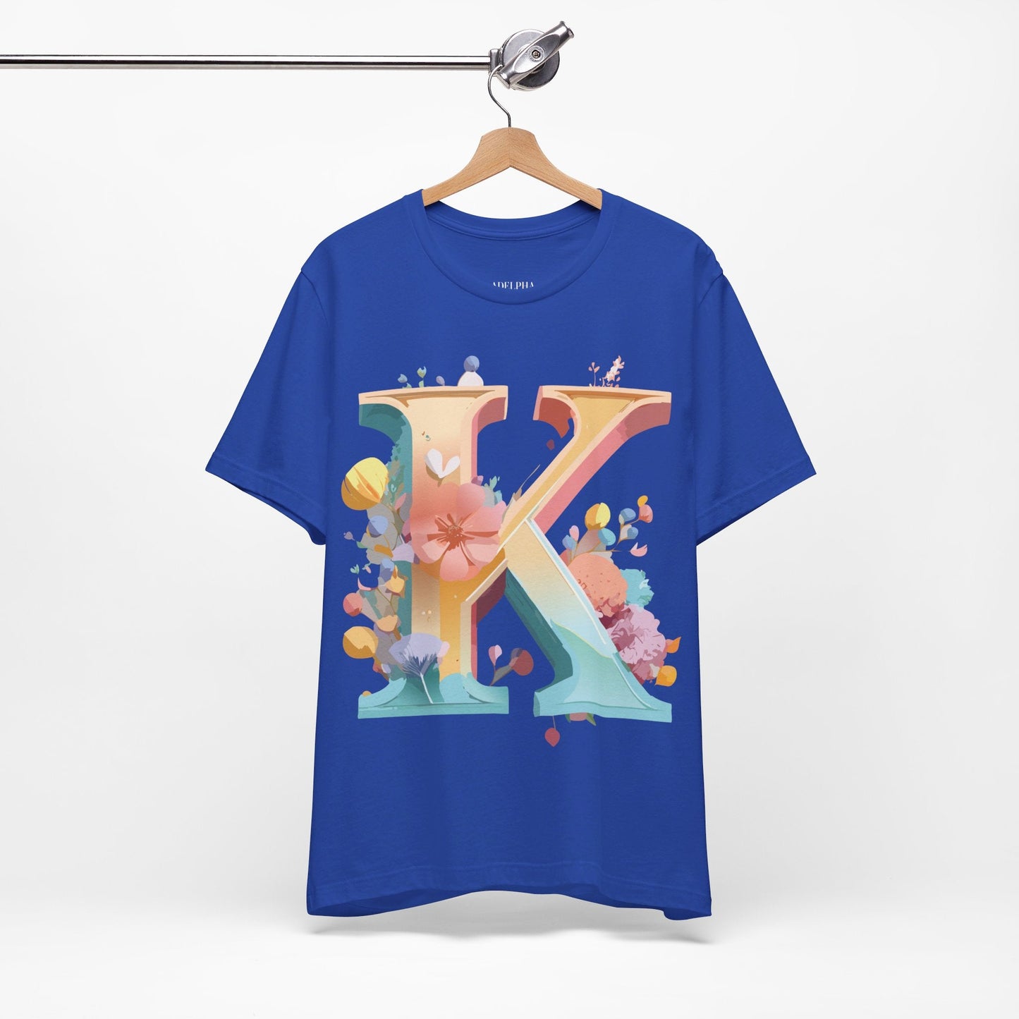 Unisex Letter K Graphic Tee By Adelpha Vintage Inspired Artwork Short Sleeve Shirt