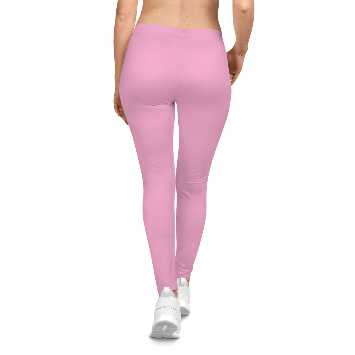 Blush Pop Pink Color Women's Poly-Span Casual Leggings XS-2XL