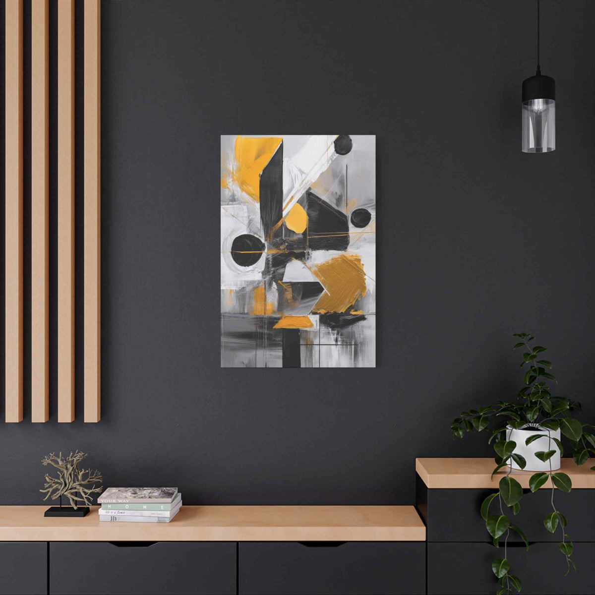 Black Abstract Painting Print Canvas 20x24,20x30,24x30, 24x32,24x36,30x40, 32x48,36x48,40x60 Pine-Wood Inner Frame ABS-20