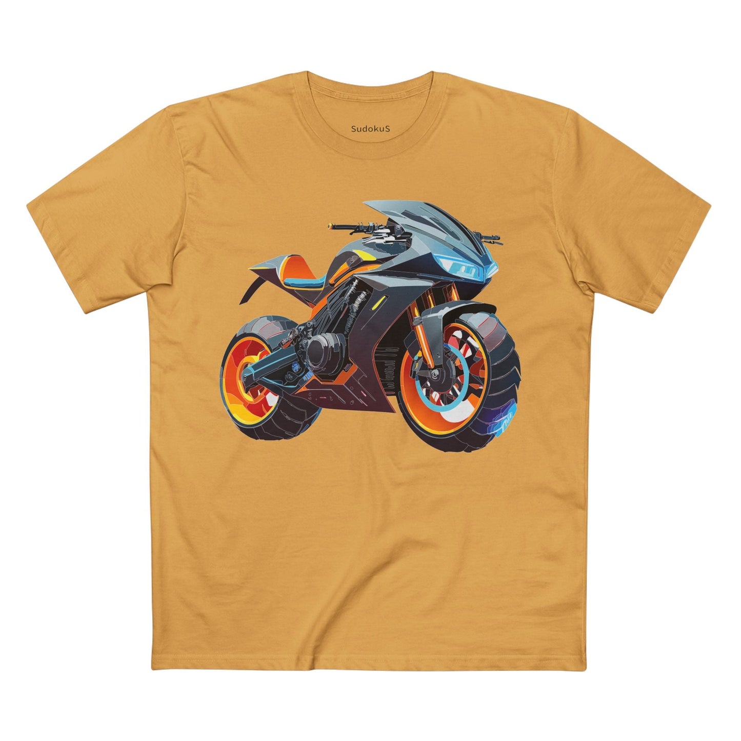 Moto Bike Graphic Unisex 100 Cotton Staple Tee 31