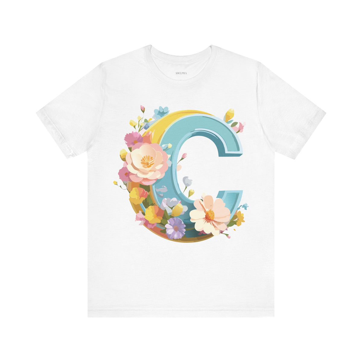 Letter C Graphic Unisex Cotton Bella+Canvas Tee with Art Letter Design