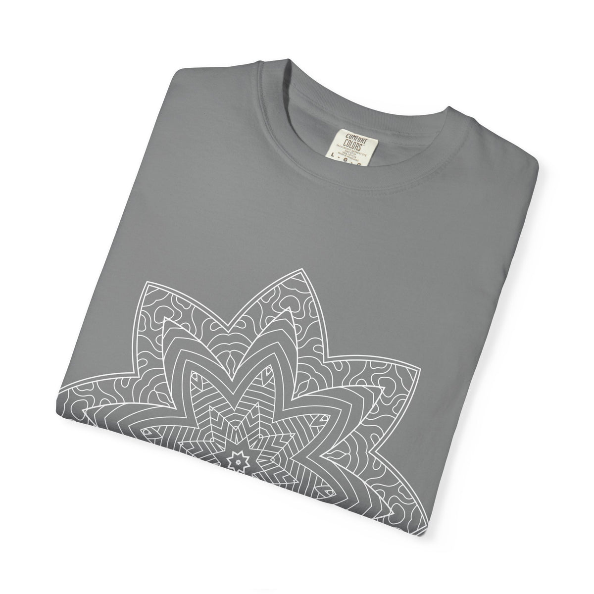 Unisex Garment Dyed Cotton T-Shirt with Mandala Graphic Design