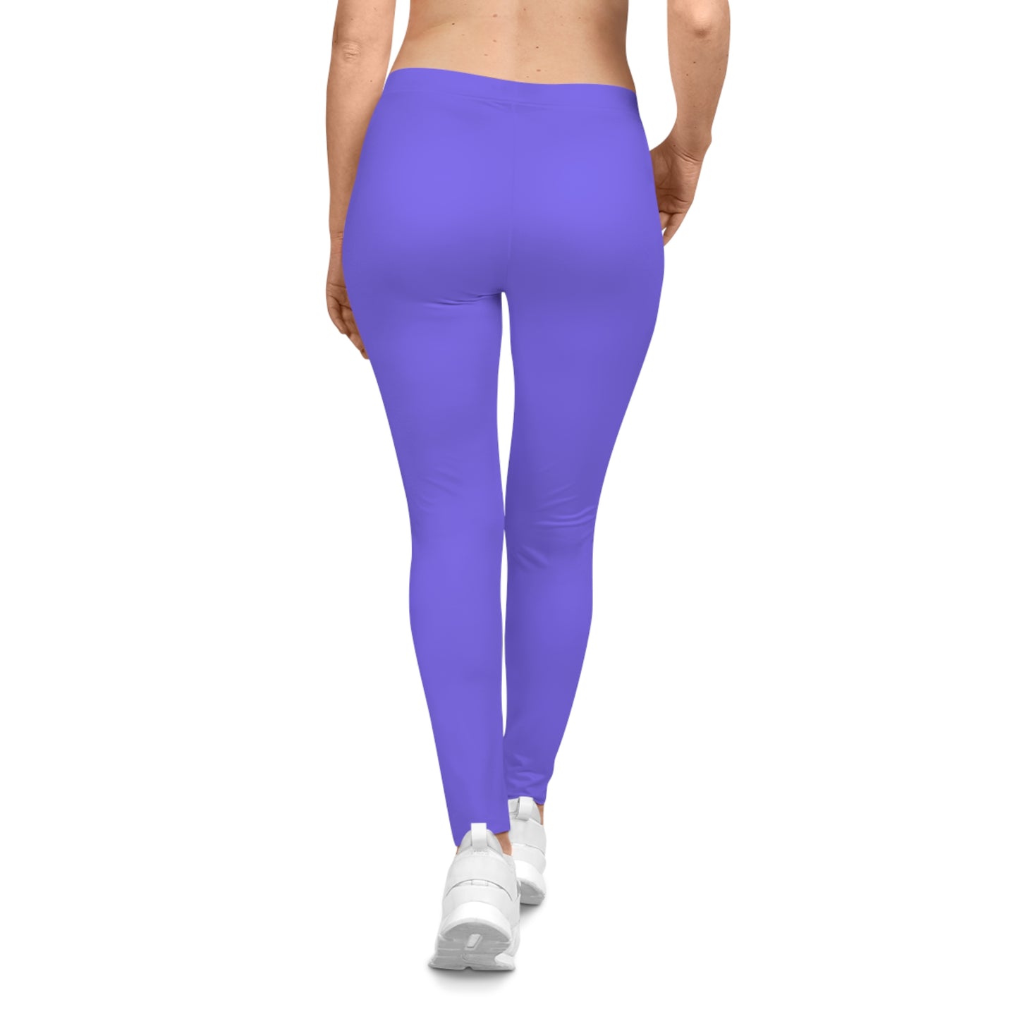 Medium Slate Lilac Color Women's Poly-Span Casual Leggings XS-2XL