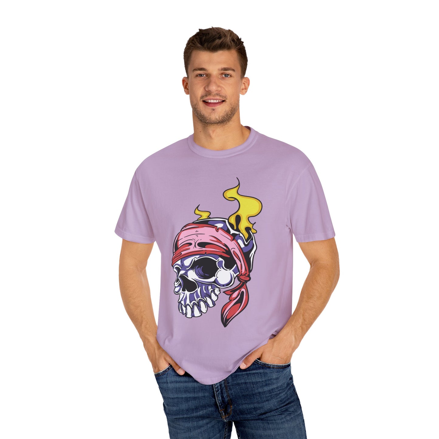 Unisex Cotton Tee Shirt with Skull