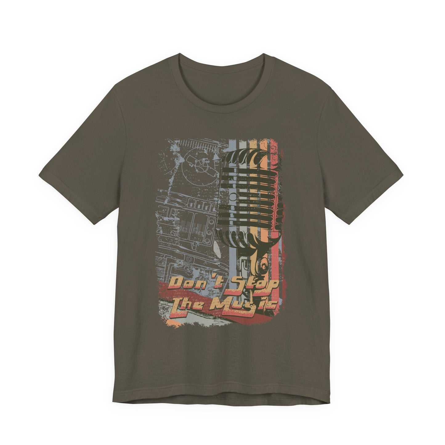 Retro Microphone Graphic Unisex Cotton T-Shirt r9