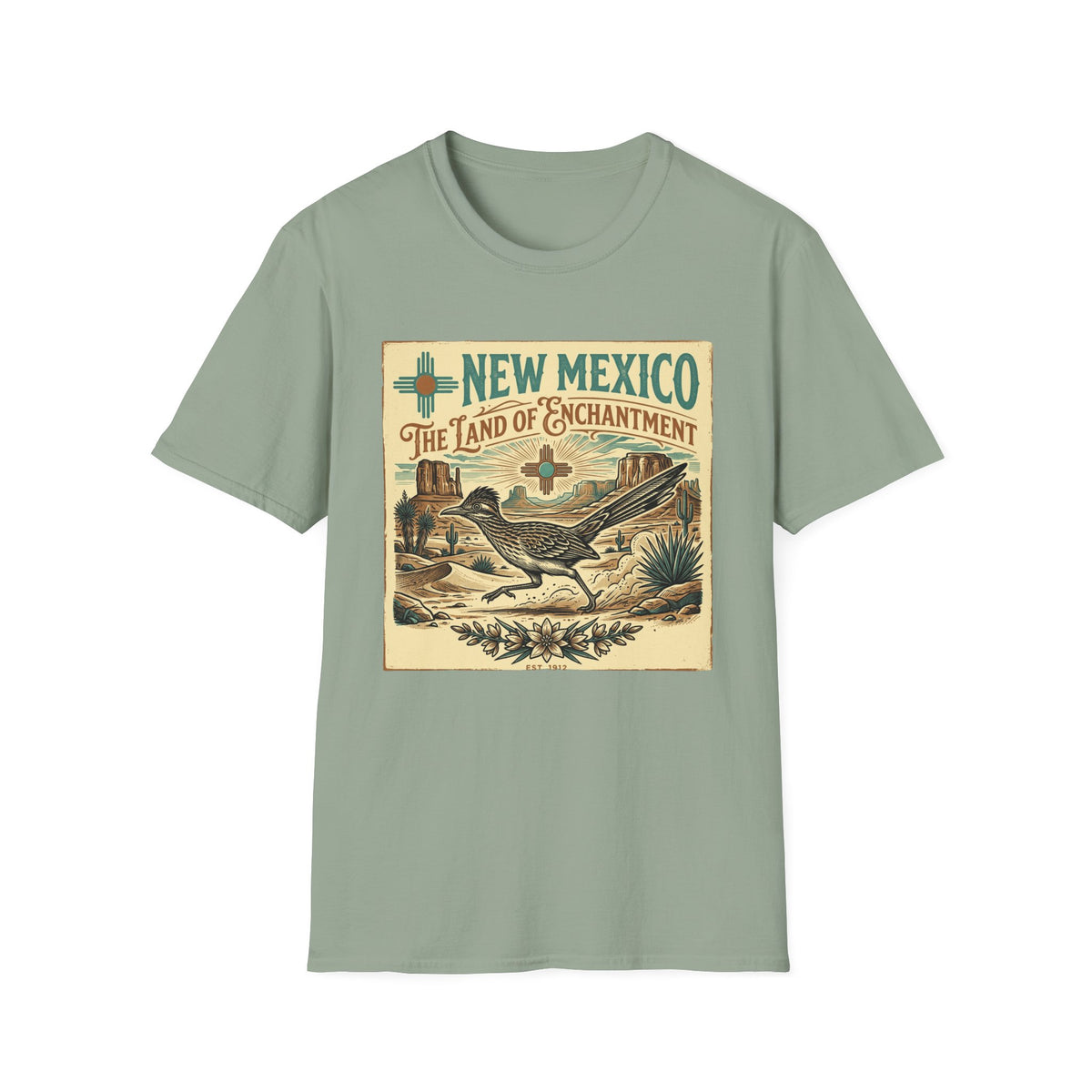 New Mexico Vintage Travel T-Shirt — New Mexico The Land of Enchantment Travel Tourist Graphic Design Unisex 100 Cotton Gildan T-Shirt