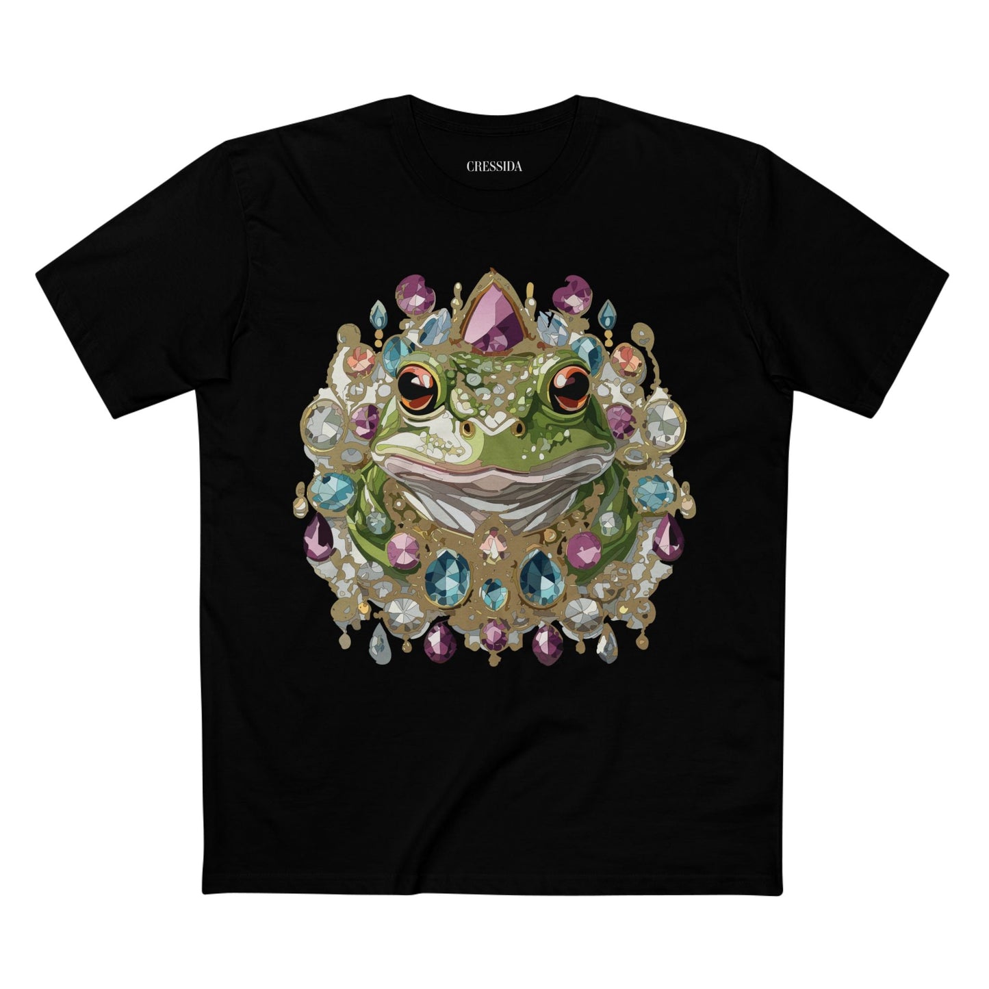 Frog Graphic Unisex 100 Cotton Tee With Unique Animal Golden Medallion Art Design 28