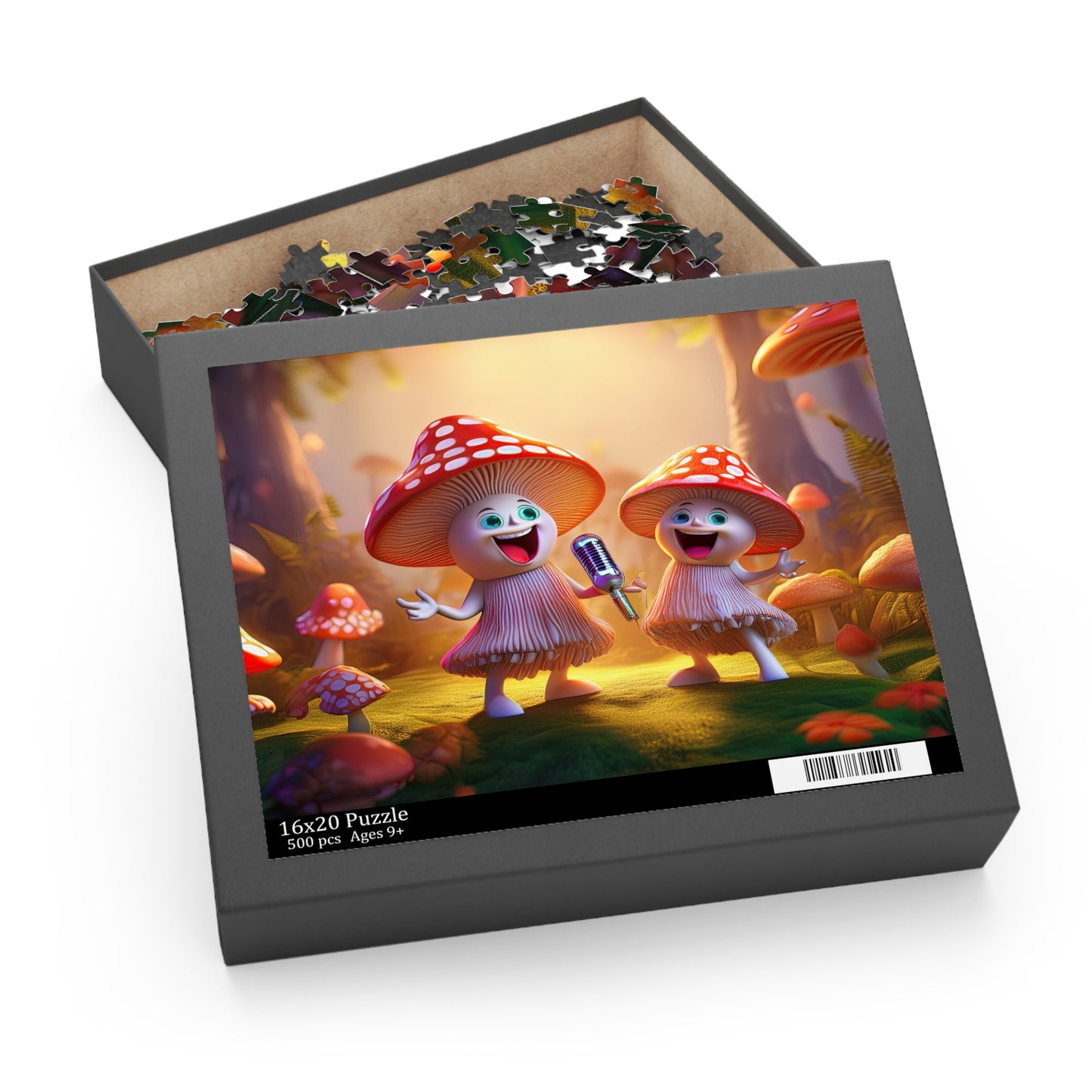 Mushrooms Puzzle 500-Chipboard Pieces in Box | Kids Puzzles Size: 16" x 20",  Ages 9+ and Family pn29