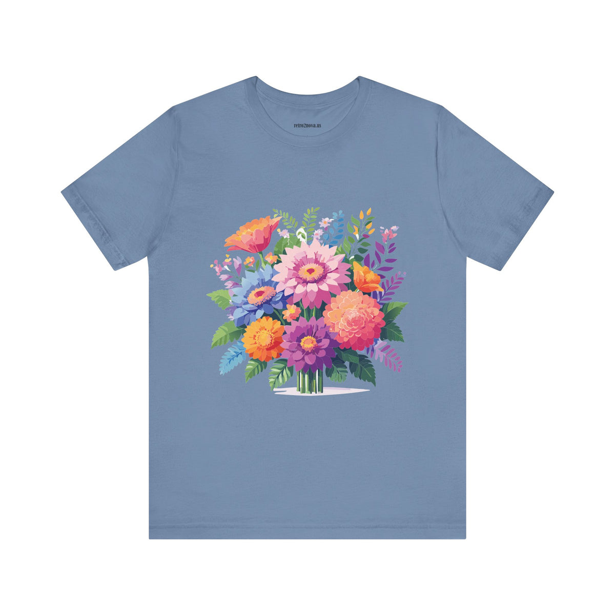 Floral Graphic Unisex Cotton Bella+Canvas Tee with Flowers Design ab15