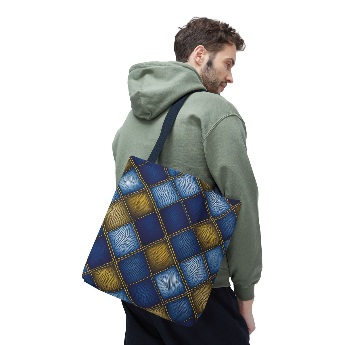 Denim Fabric Imitation Print Unisex Canvas Bag Poly Spun 3 Sizes Tote Bag 143
