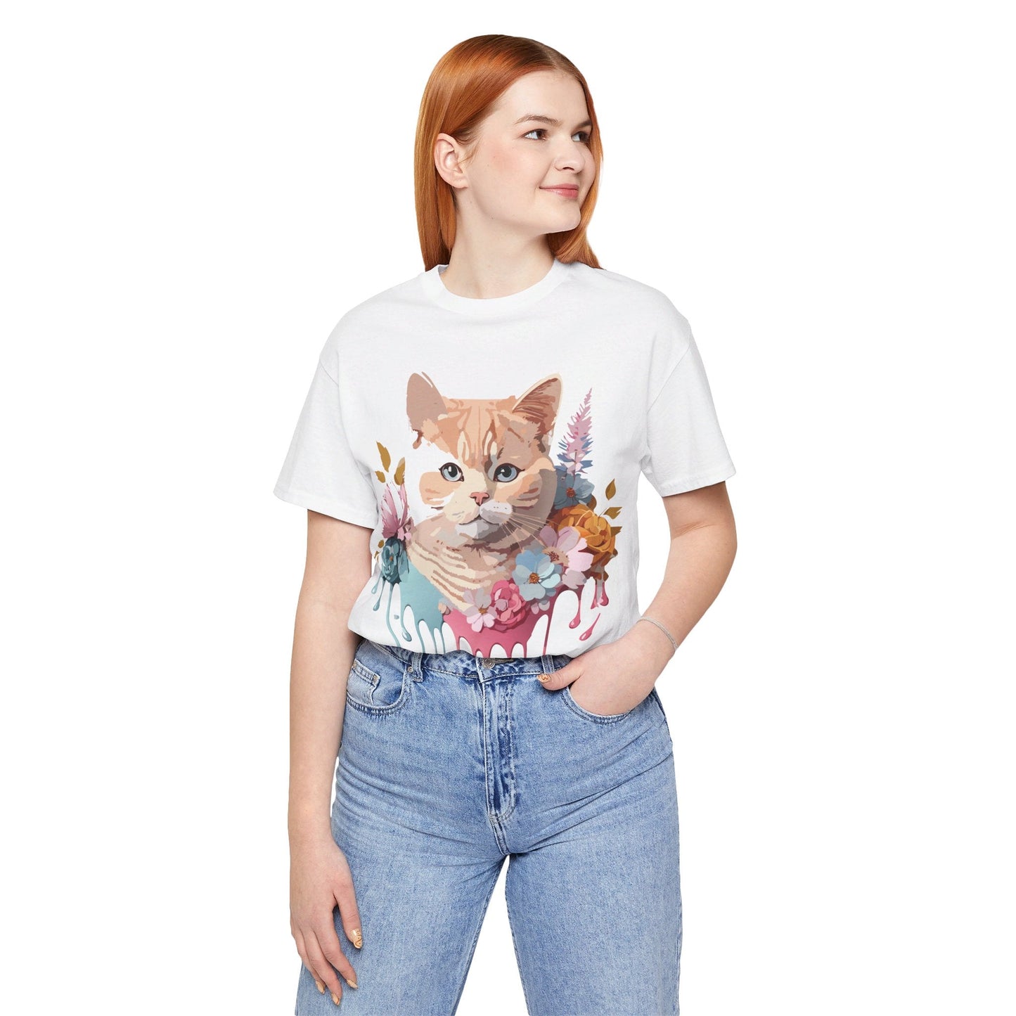 Cat Shirt Graphic Tee Unisex Vintage Inspired Adelpha Art Design