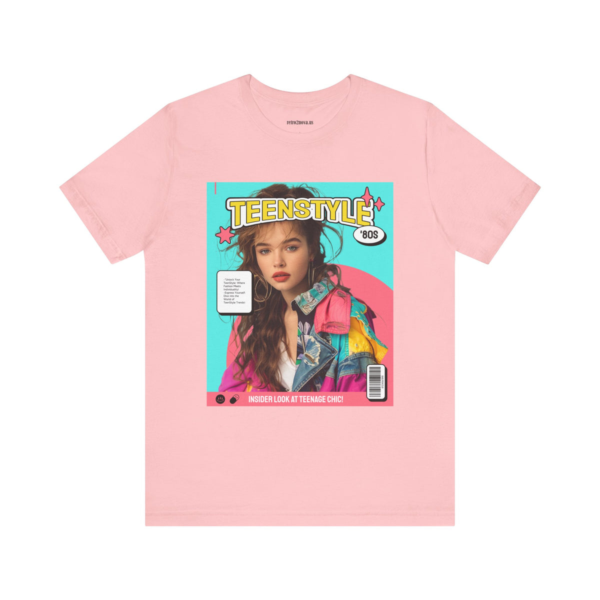 Magazine Cover Graphic Unisex Cotton Bella+Canvas Tee with Retro Poster Design ab114