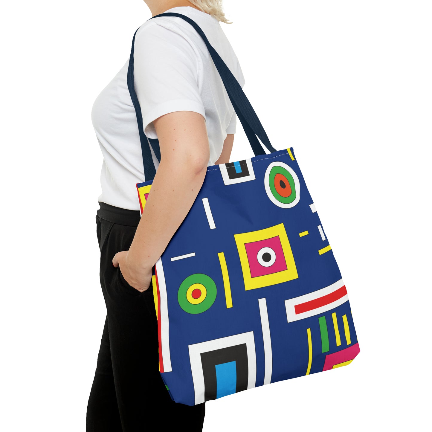 Canvas Bag with Abstract Prints