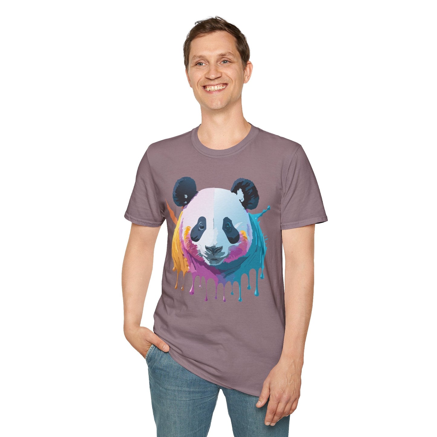Panda Shirt Unisex T Shirt Softstyle Gildan 64000 100 Percent Ring Spun Cotton Animal Tee