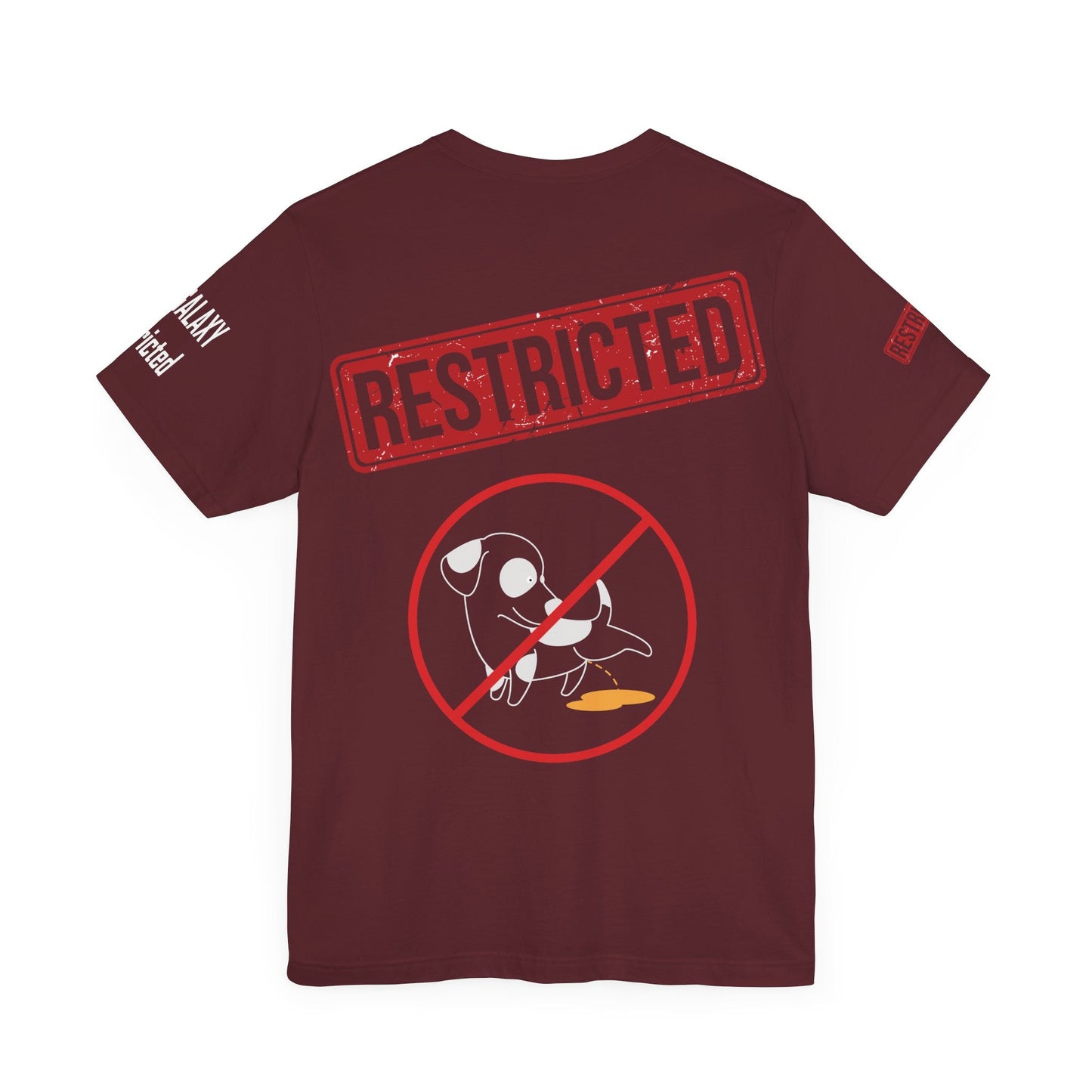 Bad Galaxy Tee Shirt With Red Stamp Made To Order 100 Percent Cotton Eco Friendly Inks USA