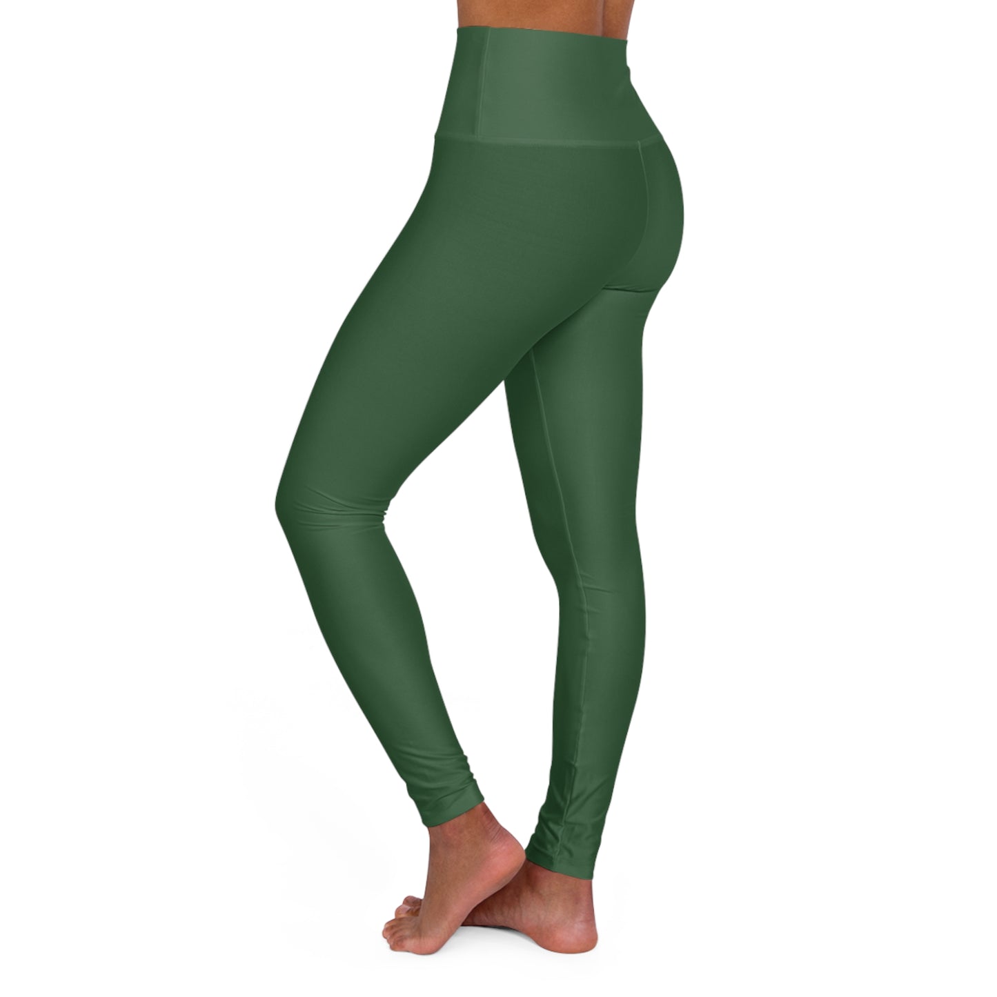 Hunter Green Color High-Waist Yoga Leggings Women's Seamless Poly-Span Stretchy Pants XS-2XL