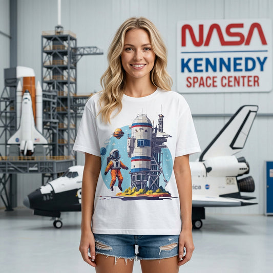 Cosmos Astronaut Graphic Tee Staple Unisex 100 Cotton Tee Shirt - CS-8
