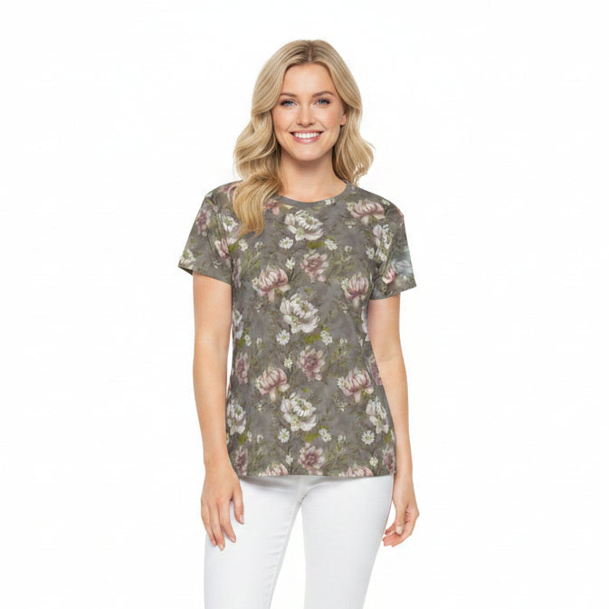 Women Poly Shirt with Floral Print F301