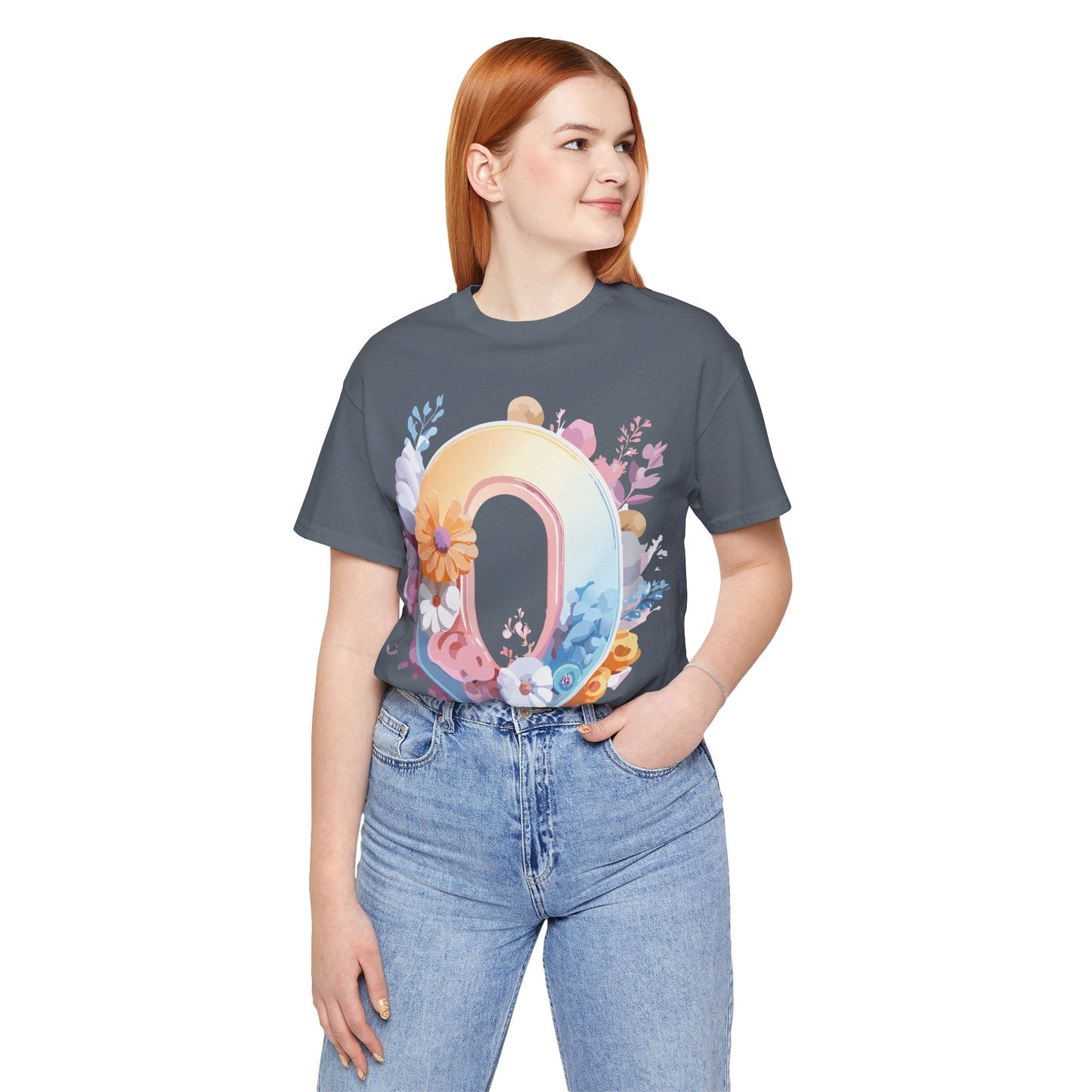 Letter O Shirt Unisex Graphic Tee Vintage Inspired Artwork By Adelpha Premium Short Sleeve