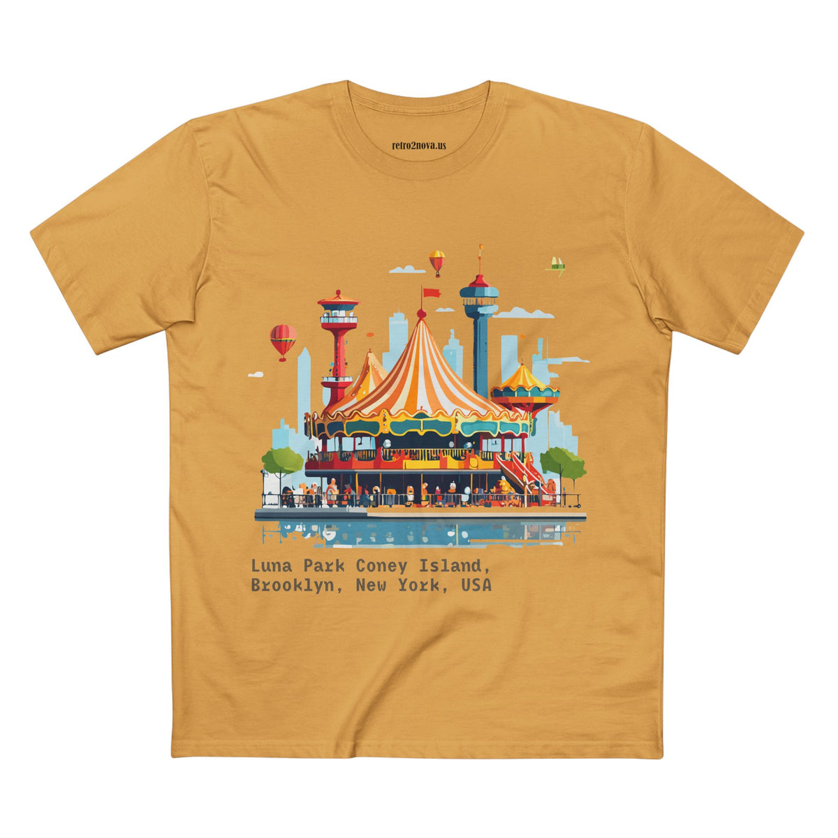 Luna Park Coney Island Carousel Tee | Brooklyn New York Illustration