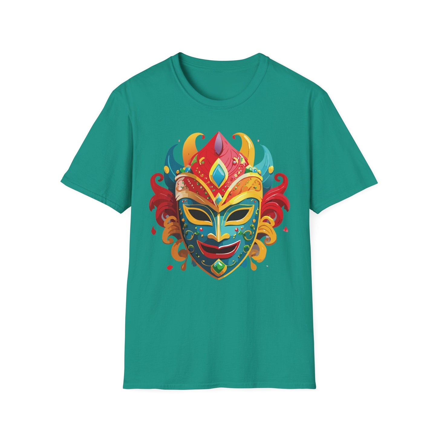 Unisex Mask Tee Shirt Gildan Softstyle 64000 Ring Spun Cotton Breathable Masquerade Design