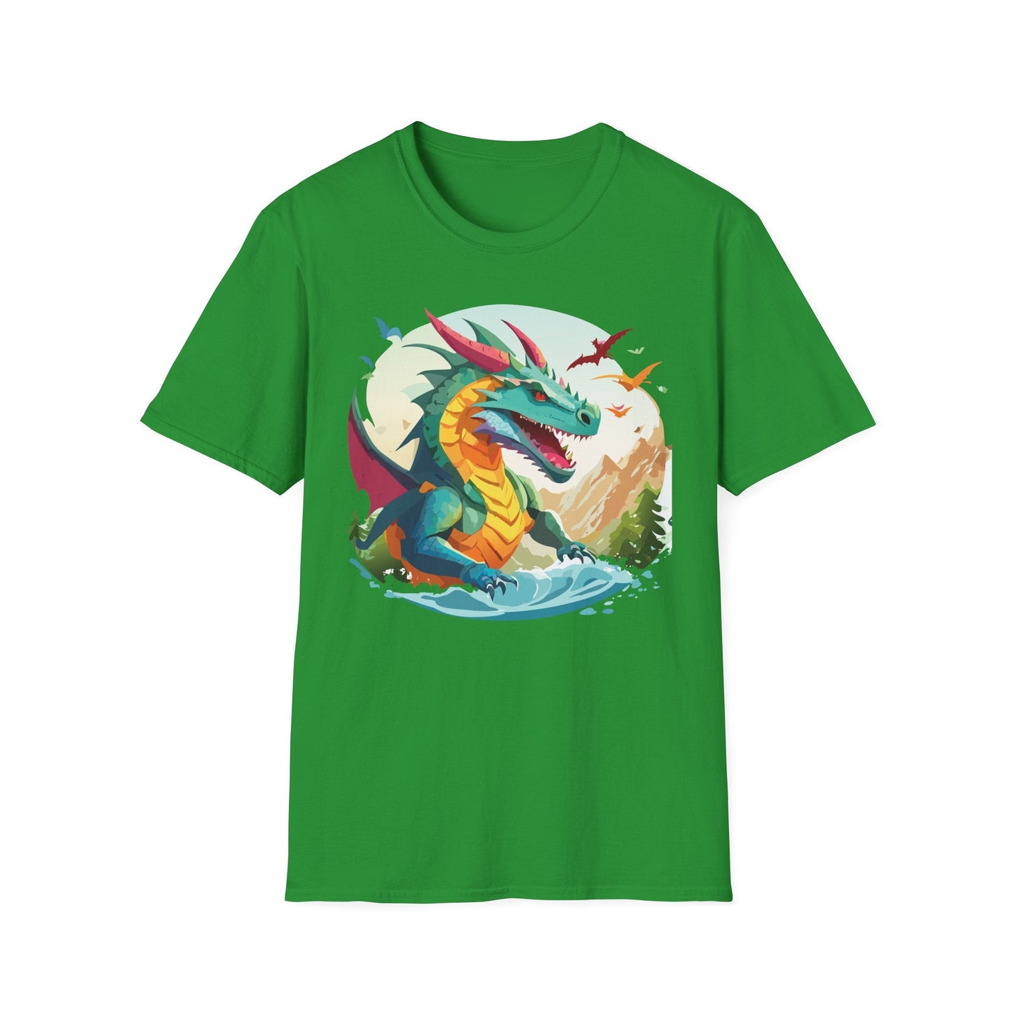 Dragon T Shirt Unisex Animal Tee Softstyle 64000 Premium 100 Percent Ring Spun Cotton