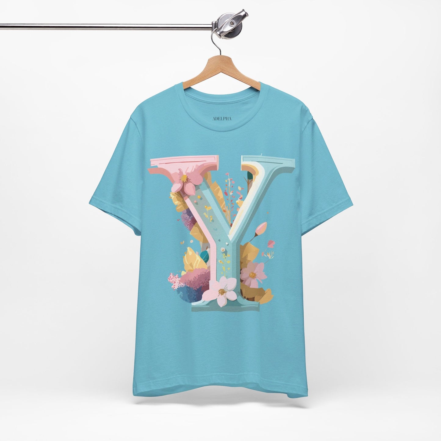 Letter Y Shirt Unisex Jersey Graphic Tee By Adelpha Vintage Inspired Art Short Sleeve Premium