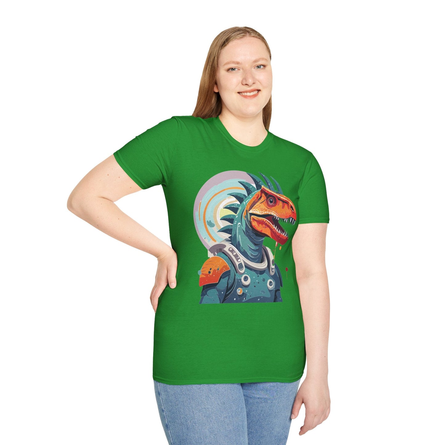 Unisex Gildan Softstyle 64000 Alien T Shirt With Cosmos Space Alien Art Graphic Tee