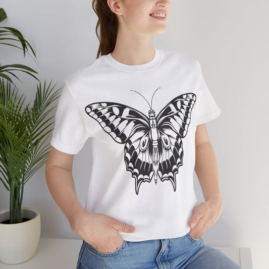 Cotton Tee Shirt with Butterfly Prints