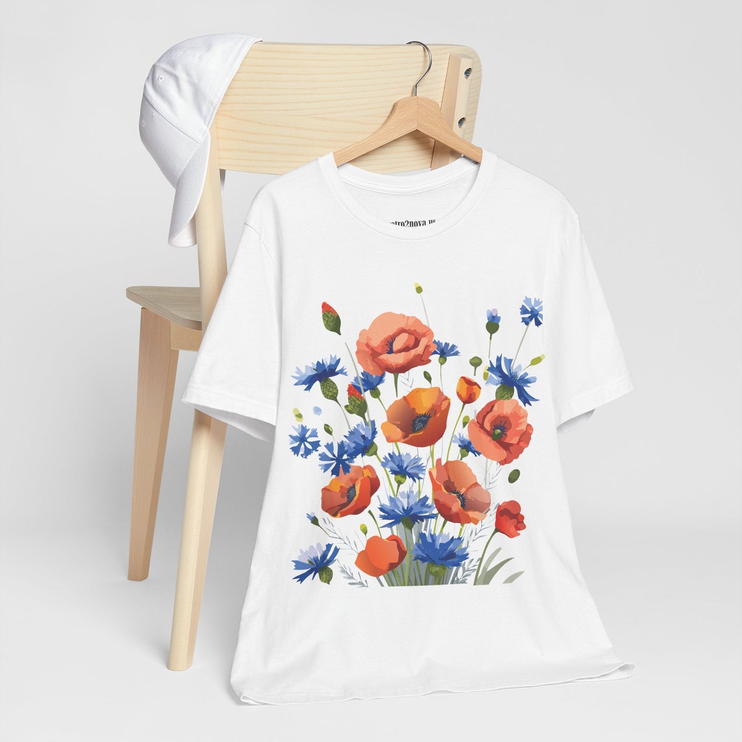 Unisex Floral Shirt Floral Print Tee Lightweight Breathable Fabric Short Sleeve Casual Wear