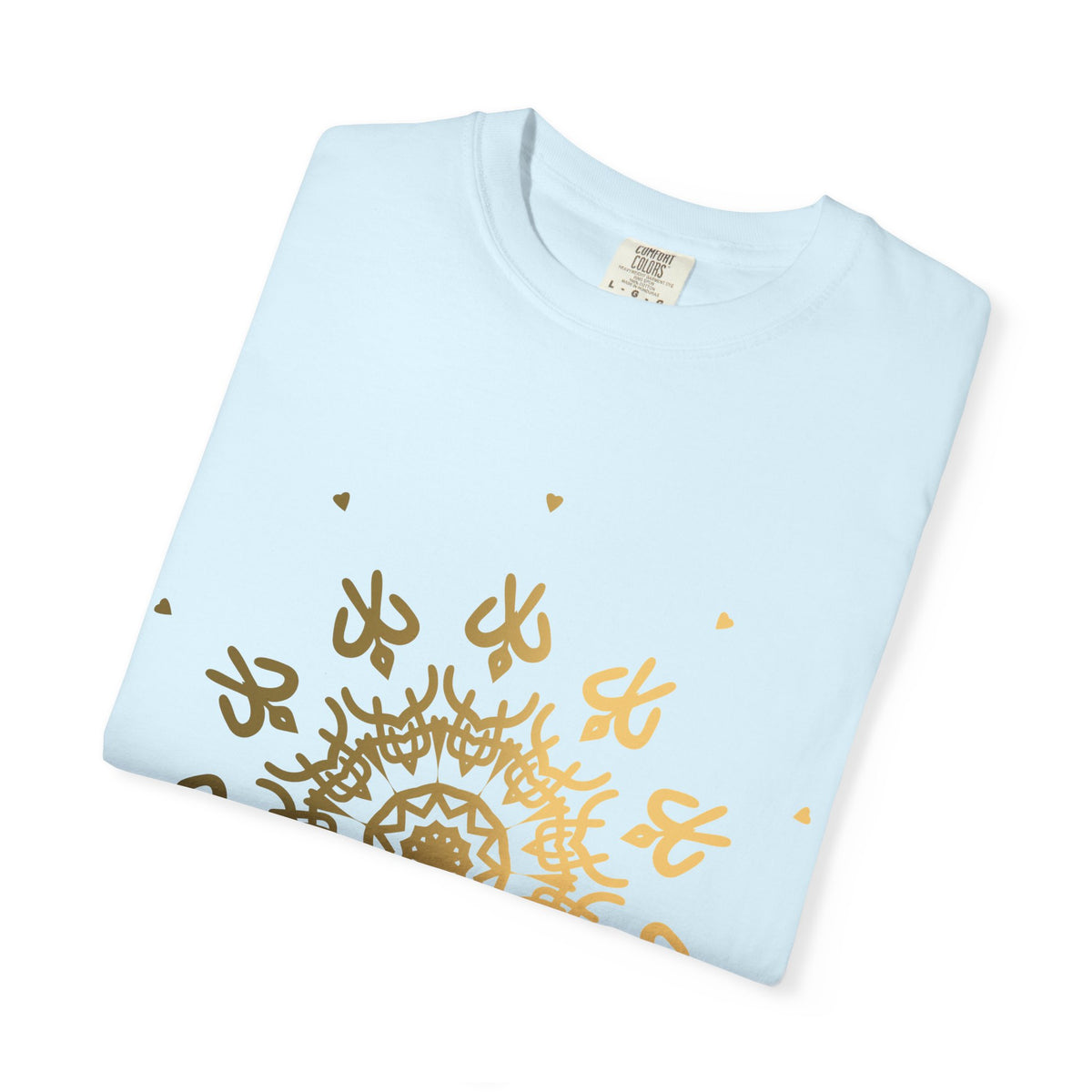 Unisex Garment Dyed Cotton T-Shirt with Mandala Graphic Design