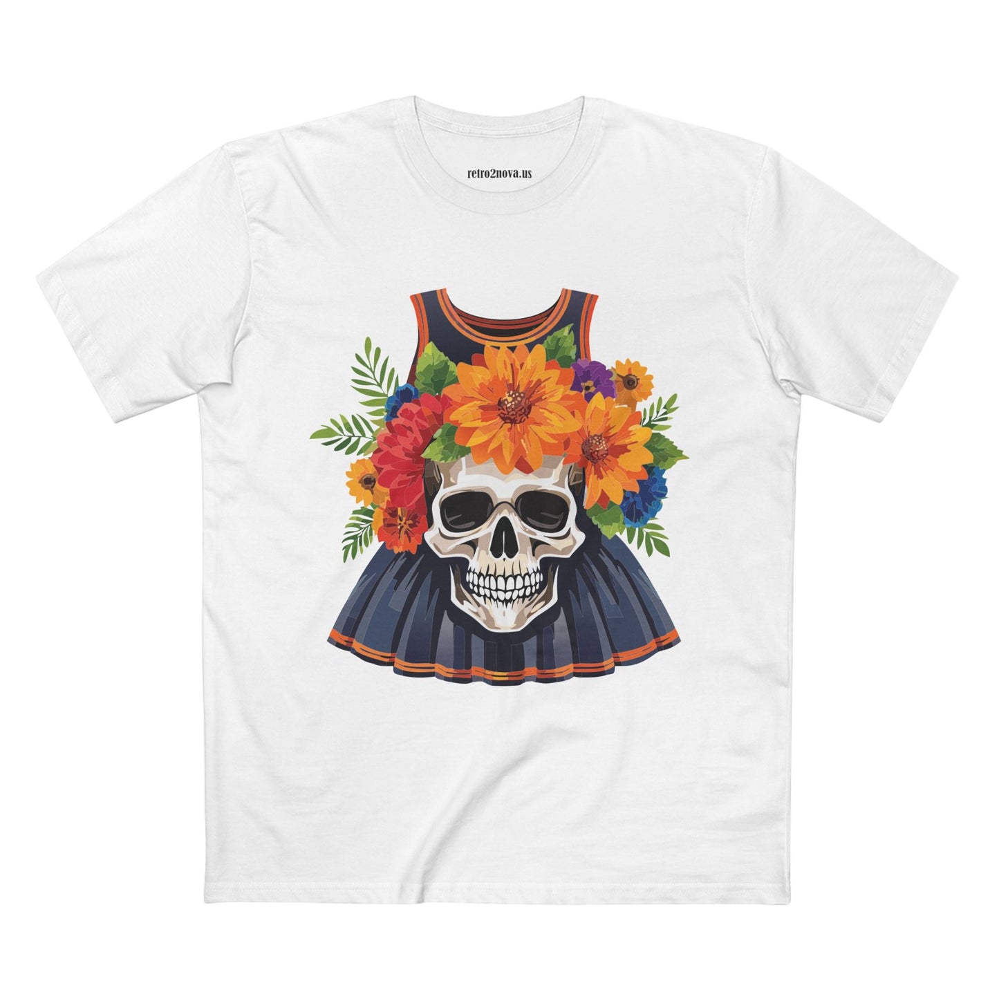 Skull Skeleton Shirt Unisex Premium Cotton Art Tee Original Design By Retro2Nova SS14